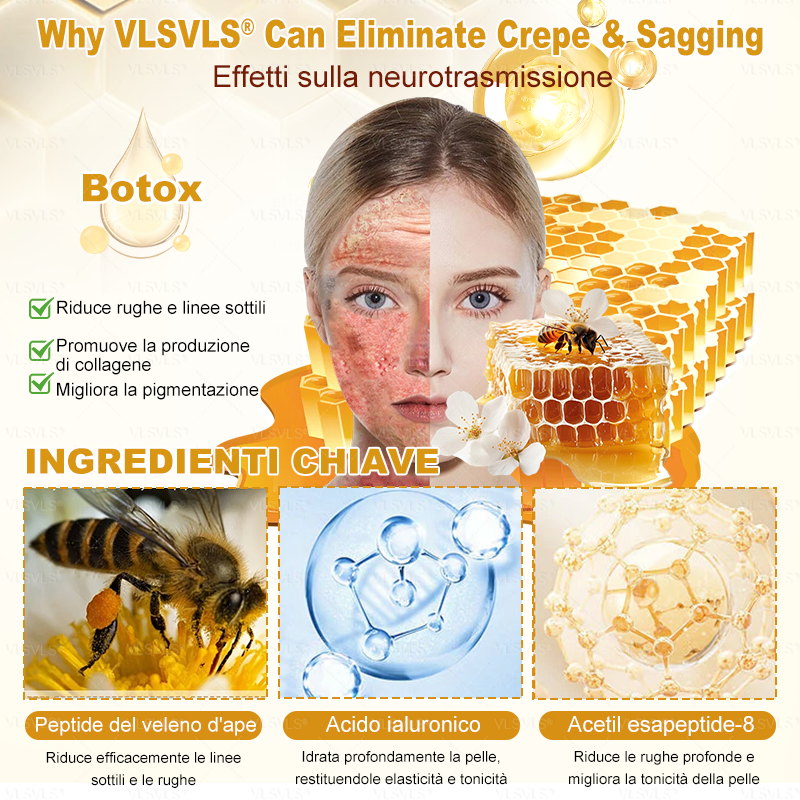 Prodotto e spedito dall’Italia 🇮🇹 VLSVLS® Crema Rigenerante alla Tossina d’Ape 🔥 ULTIMO GIORNO: -80%